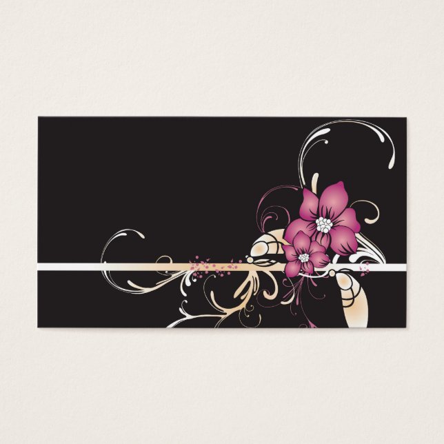 Tarjeta de perfil de flores rosadas (Frente)