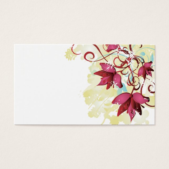 Tarjeta de perfil de flores rosadas (Frente)