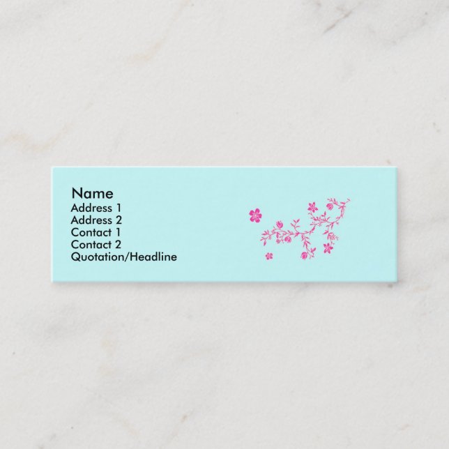 Tarjeta de perfil de flores rosadas (Anverso)