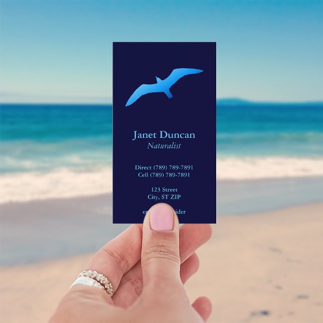 Tarjeta de perfil de gaviota volante (Modern Minimalist Bird Business Cards)