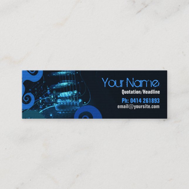 tarjeta de perfil de grunge azul de GUITAR (Anverso)