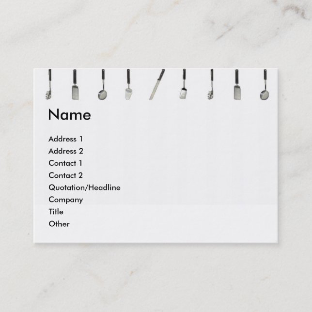 Tarjeta de perfil de herramientas de cocina (Anverso)
