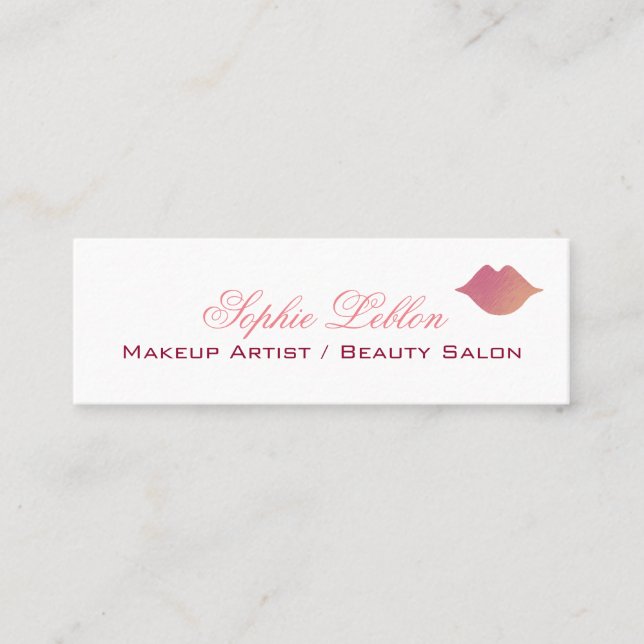 tarjeta de perfil de labios rosa elegantes para ar (Anverso)