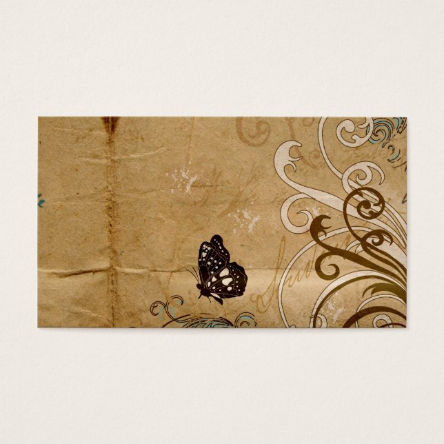 Tarjeta de perfil de mariposa vintage (Frente)
