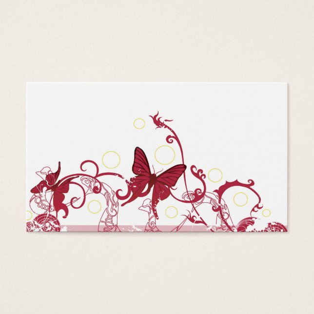 Tarjeta de perfil de mariposas rojas (Frente)