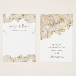 Tarjeta de perfil de mármol de líquido beige