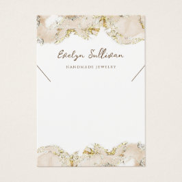 Tarjeta de perfil de mármol de líquido beige