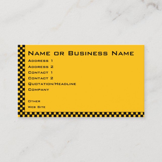 Tarjeta de perfil de negocio de servicio de taxi o (Anverso)