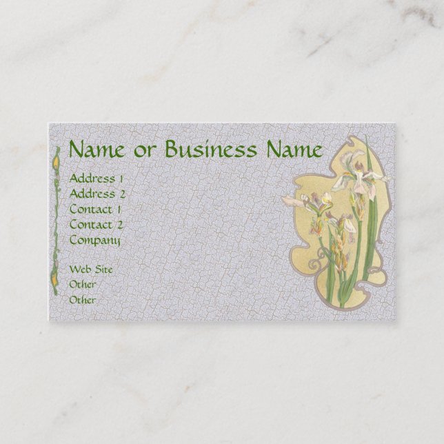 Tarjeta de perfil de negocios floral de Iris amari (Anverso)