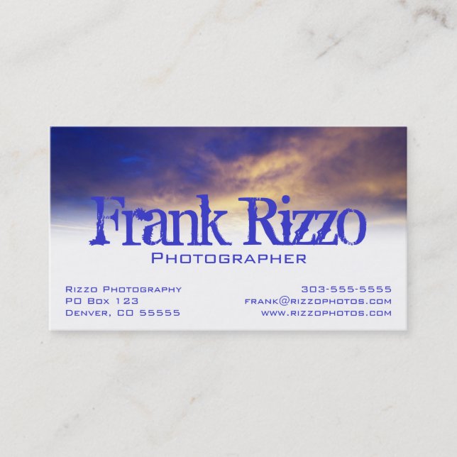 Tarjeta de perfil de nubes brillantes (Anverso)
