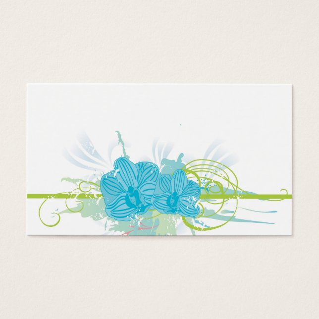Tarjeta de perfil de orquídeas azules (Frente)