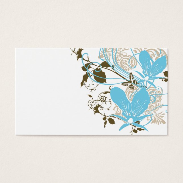 Tarjeta de perfil de orquídeas azules (Frente)