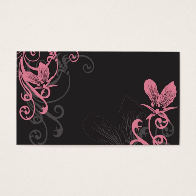 Tarjeta de perfil de orquídeas rosas (Frente)