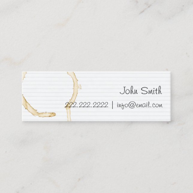 Tarjeta de perfil de papel de papel con manchas de (Anverso)