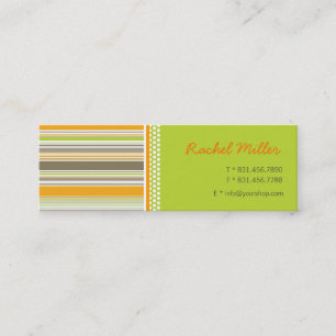 Tarjeta de perfil de patrón de rayas verdes retro 