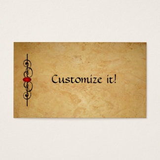 TARJETA DE perfil de PERSONALIZADO de cuero y rubí