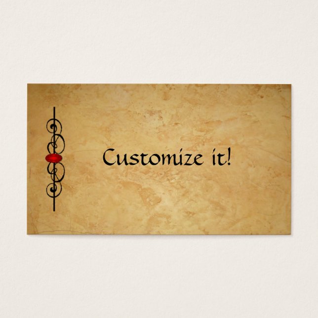 TARJETA DE perfil de PERSONALIZADO de cuero y rubí (Frente)