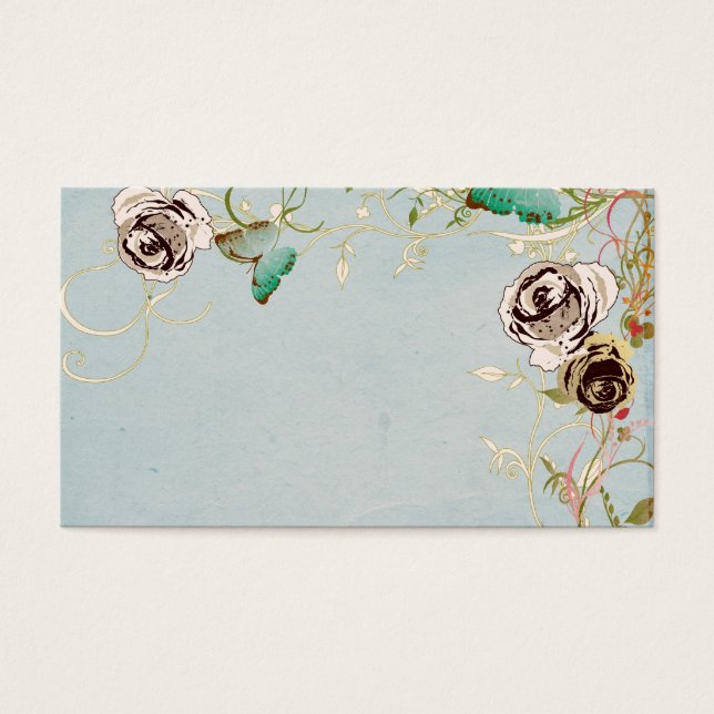 Tarjeta de perfil de rosas retro (Frente)