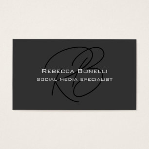 Tarjeta de perfil de seda monograma profesional de