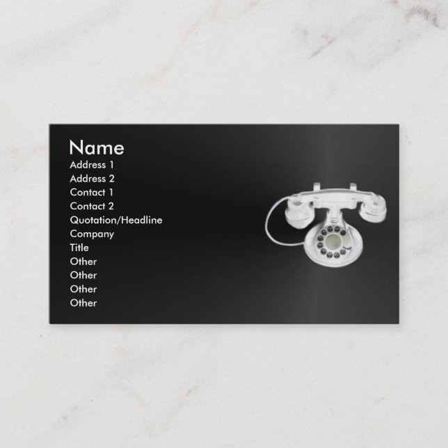 Tarjeta de perfil de teléfono antigua (Anverso)