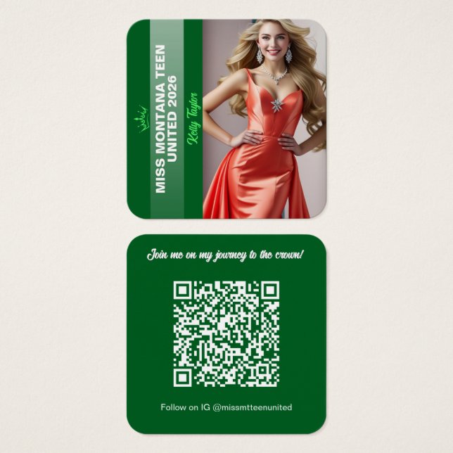 Tarjeta de Perfil de Titular de Certamen | Verde C (Anverso y reverso)