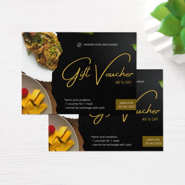 Tarjeta de Perfil de Vale de Regalo del Restaurant (Escritorio)