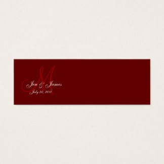 Tarjeta de perfil de vino de monograma de boda Bri