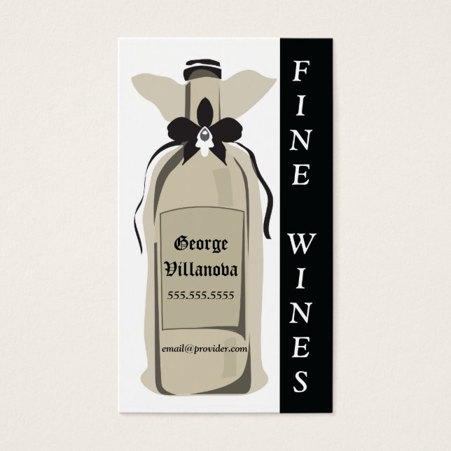 Tarjeta de perfil de vino fino (Frente)