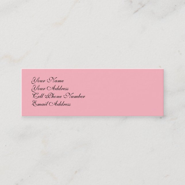 Tarjeta de perfil delgada rosada luminosa ColorWhe (Anverso)