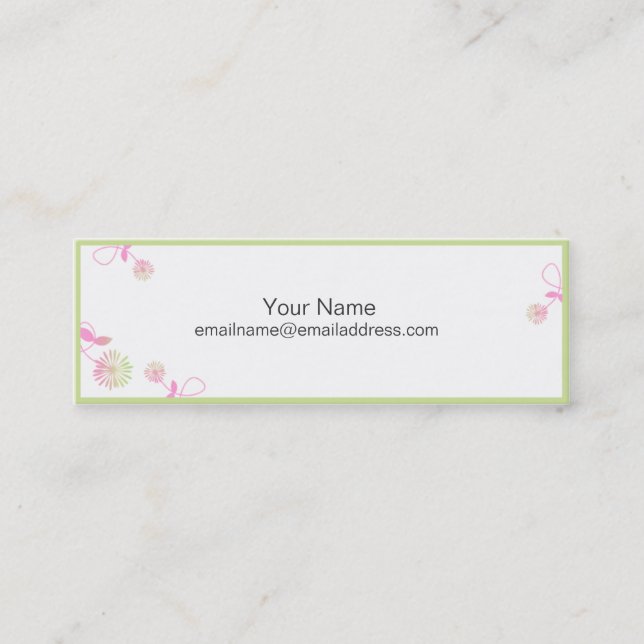 Tarjeta de perfil delgante - Flores relucientes de (Anverso)