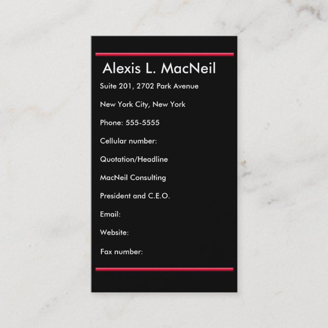 Tarjeta de perfil Dramático Red Tulips (Anverso)