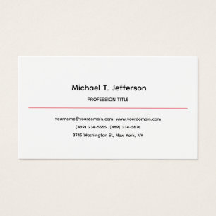 Tarjeta de perfil elegante clásica simple en blanc