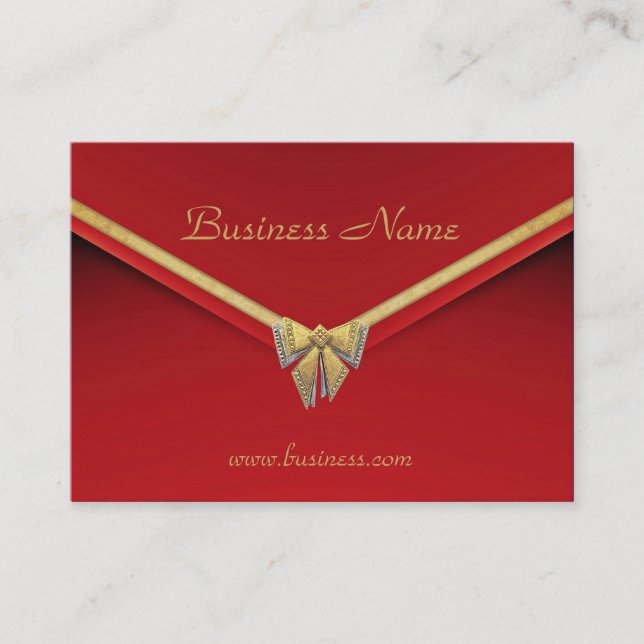 Tarjeta de perfil Empresa Red Gold Bow (Anverso)