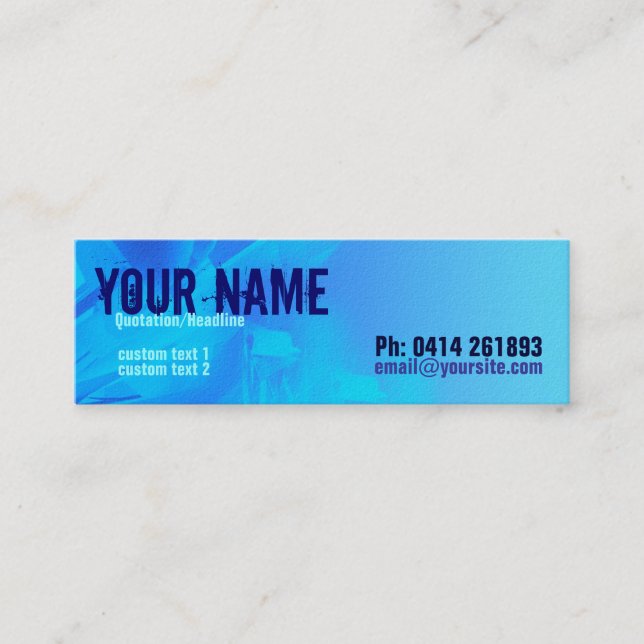 Tarjeta de perfil flaca azul de Scifi (Anverso)