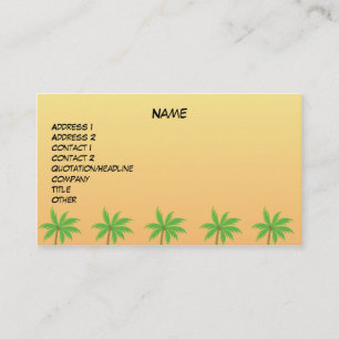 Tarjeta de perfil fotográfico de árbol de palmas