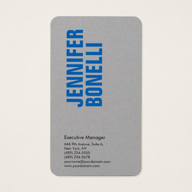 Tarjeta de perfil gris azul minimalista profesiona (Frente)