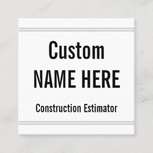 Tarjeta de perfil humilde, estimador de construcci
