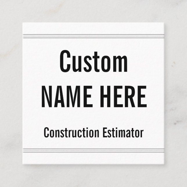 Tarjeta de perfil humilde, estimador de construcci (Anverso)