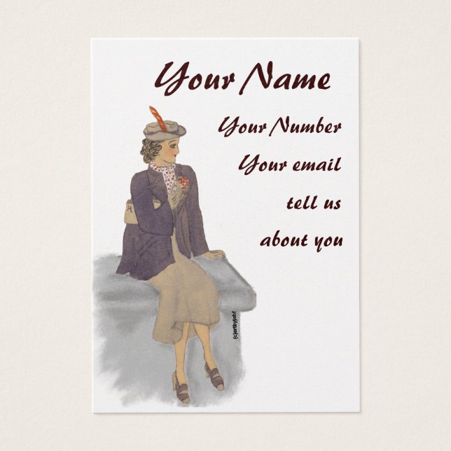 Tarjeta de perfil Lady de época (Frente)