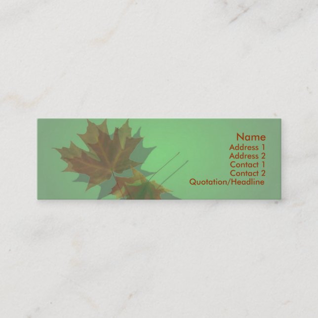 Tarjeta de perfil Maple Leave (Anverso)