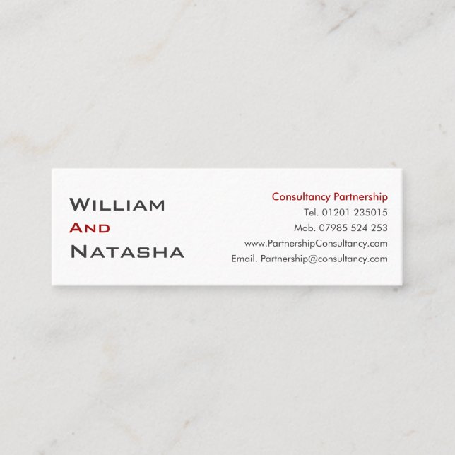 Tarjeta de perfil Mini - sociedad de consultoría (Anverso)