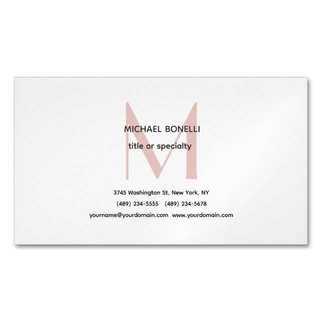 Tarjeta de perfil monogramada profesional Minimali (Anverso)