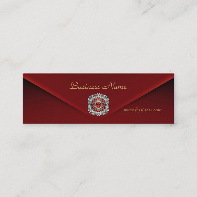 Tarjeta de Perfil Negocio Riqueza Terciopelo Rojo  (Anverso)