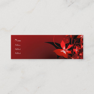 Tarjeta de perfil Negocios Shady Rojo Floral larga