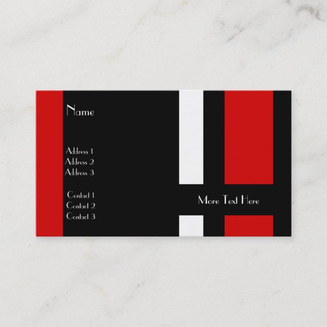 Tarjeta de perfil Negra Blanco Rojo Negro (Anverso)