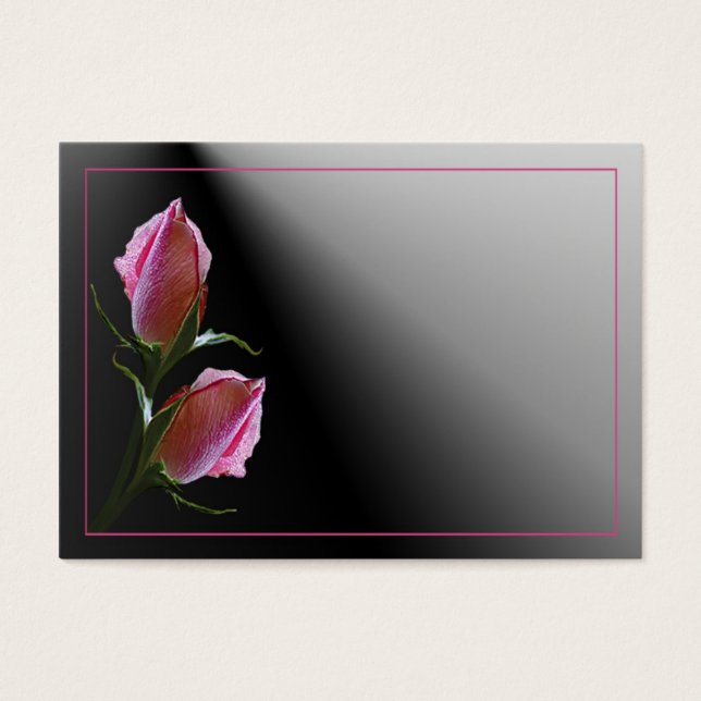 Tarjeta de perfil negra doble Rosa (Frente)