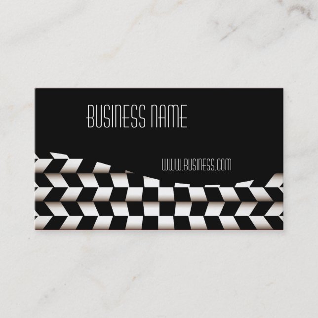 Tarjeta de perfil Negra White Checks (Anverso)