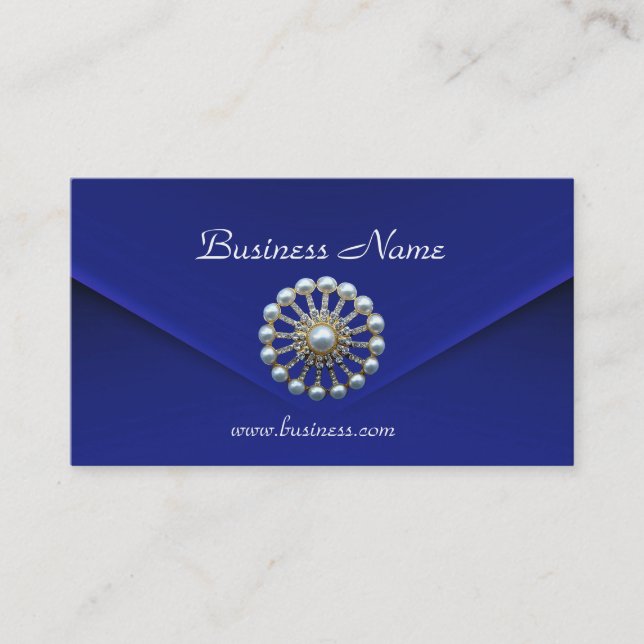 Tarjeta de perfil Perlas de terciopelo azul ricas  (Anverso)