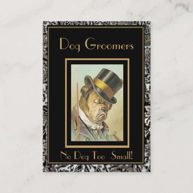Tarjeta de perfil Perro vintage Groomers 2 Frame (Anverso)