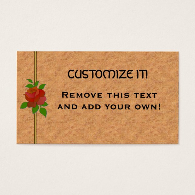 Tarjeta de perfil personal de cuero y Rosa (Frente)